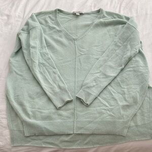 Autumn Cashmere Mint Green V-Neck Sweater Small